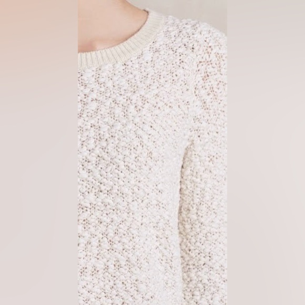 Anthropologie MOTH Women's Cream Ivory Arbor Sweater Wool Blend Crewneck  Small - Picture 2 of 9